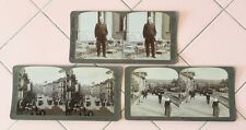 3 Stereoscope Cards 1904 King Oscar II Sweden & Norway Palace Train Station picture