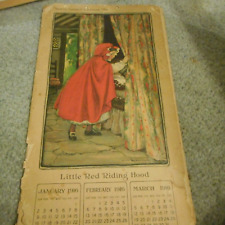 Antique 1916 Little Red Riding Hood Swift's Premium Calendar Chicago picture