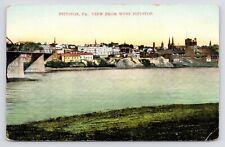c1907 River Bridge & Downtown View from West Pittston Pennsylvania PA Postcard picture