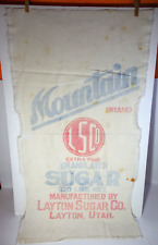 Antique Mountain Brand Layton Sugar Co Utah 100 Lb Half Sack picture