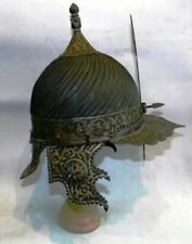 Vintage Rare Military Persian Warrior Helmet: Vine Bands,Visor, Neck & Ear Guard picture