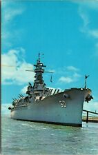 U.S.S. Alabama BB-60 Mobile Bay Naval Ship Postcard Chrome Unposted A1222 picture