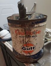 Gulf 5 Gallon Motor Oil Can - Gulflube - Date May Of 1966 - Empty picture