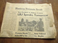 Nov 26, 1963 LBJ newspaper. Jack Ruby .  Jackie (Kennedy) begins packing picture