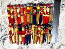 CHRISTMAS Ornaments Primitive Wooden Hand Painted Clothespins Lot of 27 Pieces picture