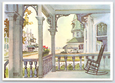 Postcard Cape May New Jersey Picturesque Porch and Colonial Hotel in Distance picture