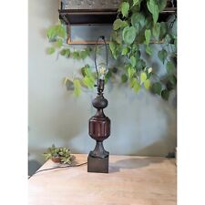 Stunning Large Vintage Ornate Wood Metal Table Lamp Antique Art Deco Style 1930s picture