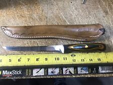 Custom Crafted Anderson Cutlery Clarion Iowa Filet Knife W/ Leather Sheath picture