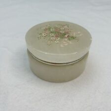 Vintage Hand-Painted Alabaster Trinket Box Made in Italy picture
