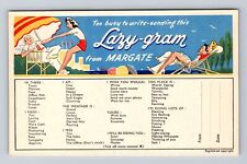 Comic Lazy-gram From Margate, Too Busy To Write, Butlins, Vintage Postcard picture