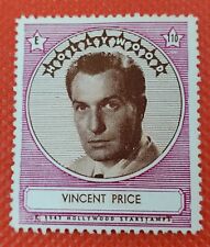 Vincent Price Actor 1947 Movie Star Stamp Card Hollywood Legends picture