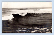 RPPC 1910. OCEAN WAVES AT SEASIDE, OREGON. POSTCARD. GG18 picture