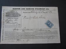 Old 1901 - BOSTON and BANGOR STEAMSHIP Co.  - Shipping Receipt DOCUMENT picture