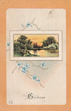 ANTIQUE LANDSCAPE POSTCARD Posted 1912 Greetings picture