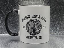 Meadow Brook Hall Est. 1929 Rochester, Michigan White Black M Ware China Mug Cup picture