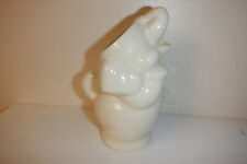 VINTAGE ART POTTERY WHITE ELEPHANT PITCHER FIGURINE picture