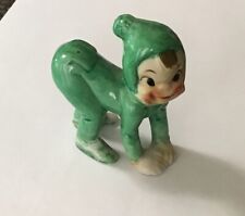 Vintage Green Pixie Elf Figurine Japan picture
