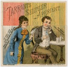 Metamorphic or mechanical trade card for tarrants seltzer aperient c1880 picture