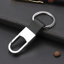 Creative Metal Leather Key Chain Ring Fob Keyfob Car Keychain Keyring Mens Gift picture