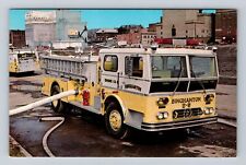 Binghamton NY-New York, Binghamton NY Fire Dept Engine Vintage Souvenir Postcard picture
