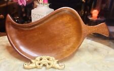 Vintage Bohemian Haiti Spirited Wooden Leaf Nature Fread Home Decor Plater Dish picture