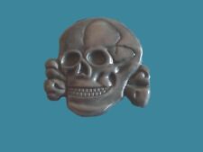 SKULL AND BONES HAT PIN LAPEL DOUBLE POST PIN NEW picture