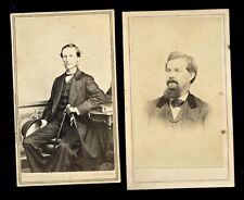 2 cdvs of civil war era men by fredricks & scholten / new york missouri  1860s picture
