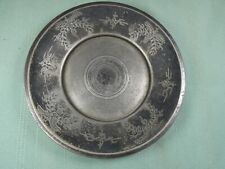 Vintage Finely Engraved Pewter Plate picture