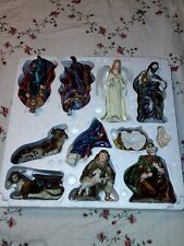 Homco Home Interiors Porcelain Nativity Christmas Complete 10 Piece Set 51121 picture
