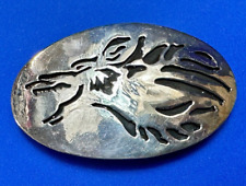 The Great WOLF - Vintage Navajo Sterling belt buckle by H Gardaer picture