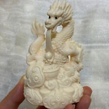 3.7”+Natural Genuine Tagua Nut dragon Hand Carved Decoration reike healing 1PC picture