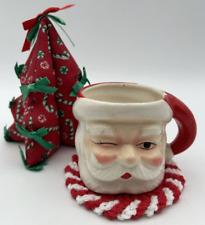 Vintage Jolly Winking Santa Mug 1950’s Commodore  Made In Japan picture