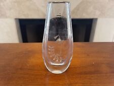 Orrefors Lily Of The Valley Etched Vase Flower Small Oval Vase Clear Sweden VTG picture