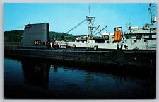 Postcard USS Sablefish SS-303 Submarine at Dock New London Groton CT c1960s picture