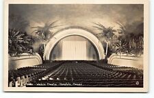 FINE WWII era Waikiki Theater w Rainbow Hawaii RPPC Photo Postcard -P1 picture