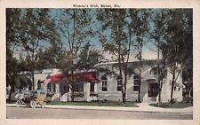 Miami FL-Florida Woman's Club Bayshore Drive 1920s Automobile Vtg Postcard O8 picture