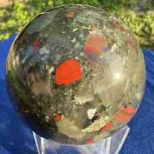 1.11lb Natural African Blood Stone Quartz Sphere Energy Ball Crystal Healing Gem picture