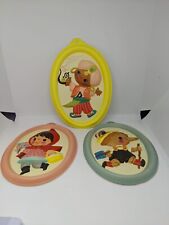 Vintage Plastic 3D Fairytale Wall Hangings Set of (3) Kitschy Aladdin ... picture