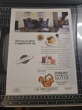 Embassy Suites Hotels Garfield Cat Print Ad 1991 8x11 Vintage Great To Frame  picture