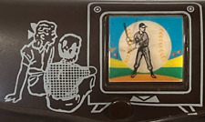 Vintage 1960's Glasses Case Baseball Hitting TV Holographic Lenticular NOS picture