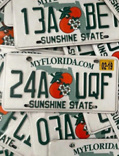 FLORIDA LICENSE PLATE SUNSHINE STATE ORANGE RANDOM LETTERS/ NUMBERS - VERY GOOD picture