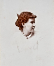 Victorian Woman Cabinet Card Photo Late 1800s’ Lawhead Onarga & Gilman Illinois picture