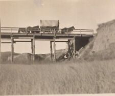 Vintage Photograph Horse Pulled Carriage Crossing Bridge 1900s BB picture