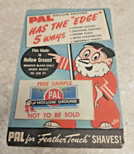 1950s Vtg PAL HOLLOW GROUND Free Sample Advertising RAZOR BLADE on Card  Barber  picture