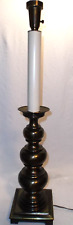 Stiffel Brass Table Lamp Candlestick Baluster Bronze Finish With 3-Way Light 34