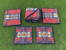 Vtg Pendleton Wool Cotton Blend Blanket King + 2 Pillowcases And 2 Throw Pillows picture