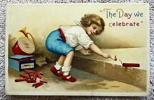ANTIQUE Divided Back 4th of July Post Card 1907-1915 – Ellen H. Clapsaddle #2443 picture