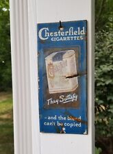 Antique CHESTERFIELD CIGARETTES c1920s Porcelain Door Push Ad Sign Doorpush picture