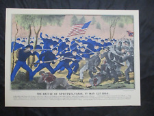 1960 Currier & Ives Civil War Print - Battle of Spottsylvania, Virginia, 1864 picture