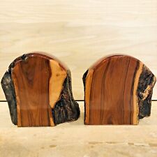 Olive Wood Bookends South Africa Solid Decor Traditional Rustic  4.5